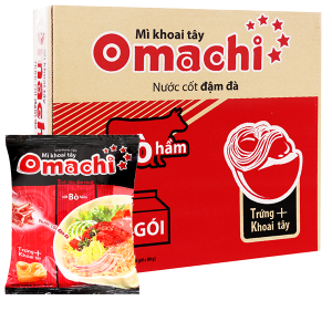 Mì Omachi khoai tây Xốt Bò hầm gói 80g  Thùng 30 gói